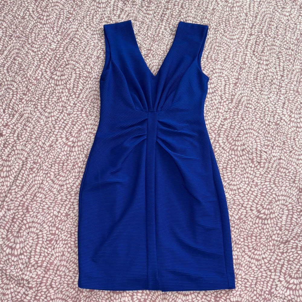 Express Royal Blue V-Neck Mini Dress